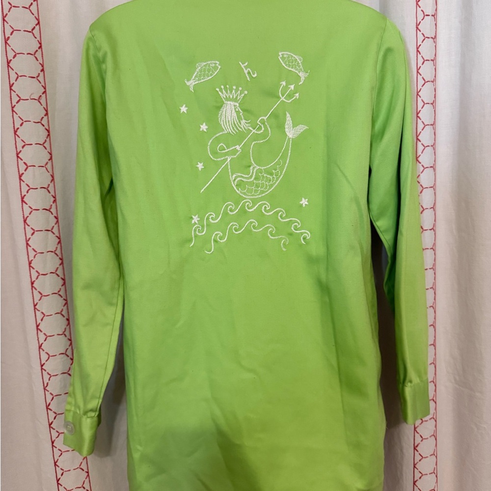 Vintage embroidered Poseidon Ship n shore shirt